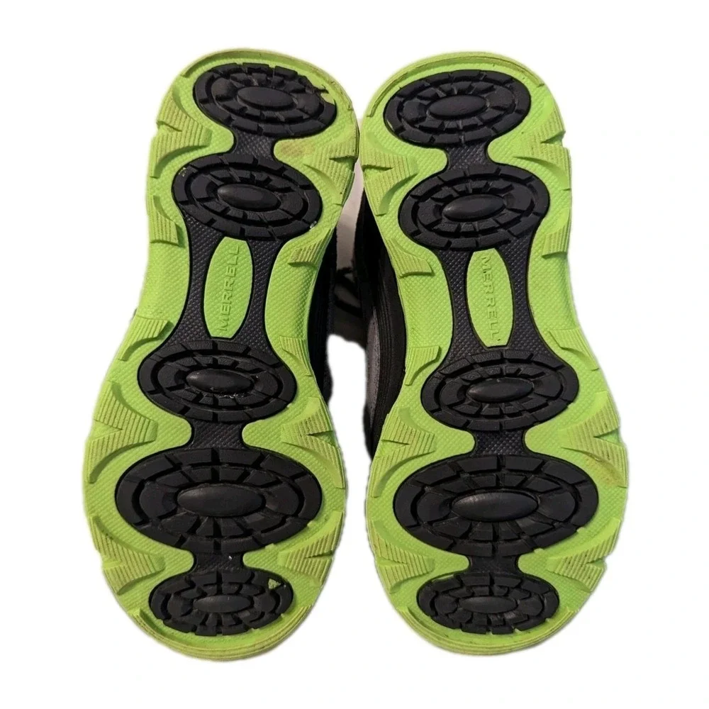 Merrell Boys Thermoshiver 2.0 Waterproof Winter Boots Gray Black Lime Green 13.5